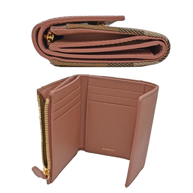 【門市全新現貨】 BURBERRY Lancaster 牛皮帆布格紋三折短夾(附原廠防塵袋)-2