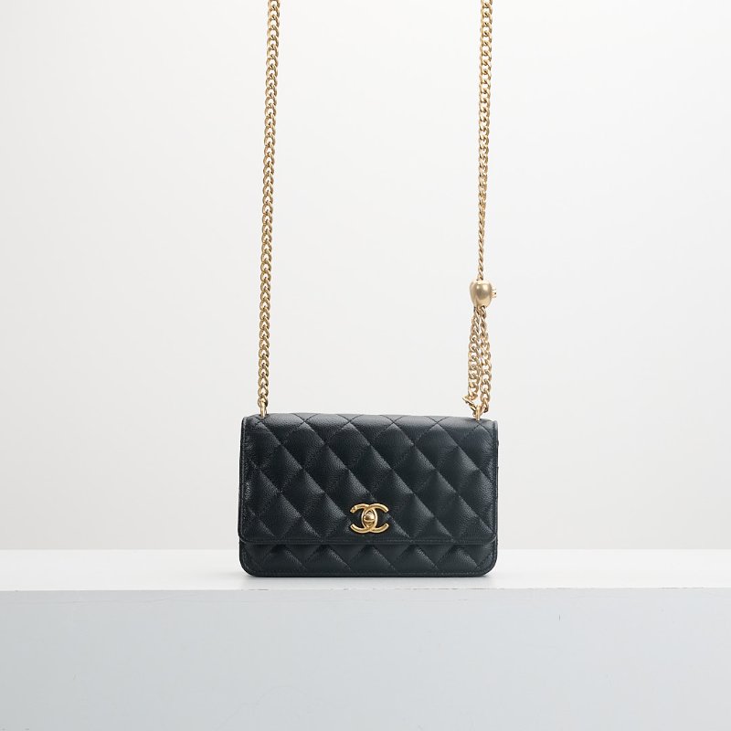 二手Chanel 24P愛心金球woc/黑金牛 芯片款-0