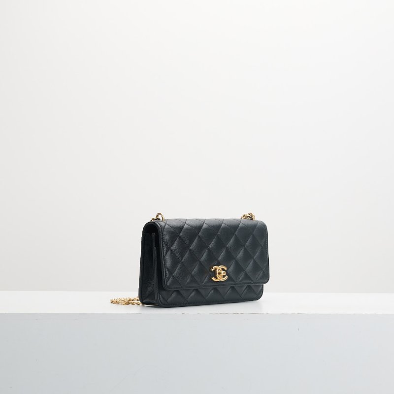 二手Chanel 24P愛心金球woc/黑金牛 芯片款-1