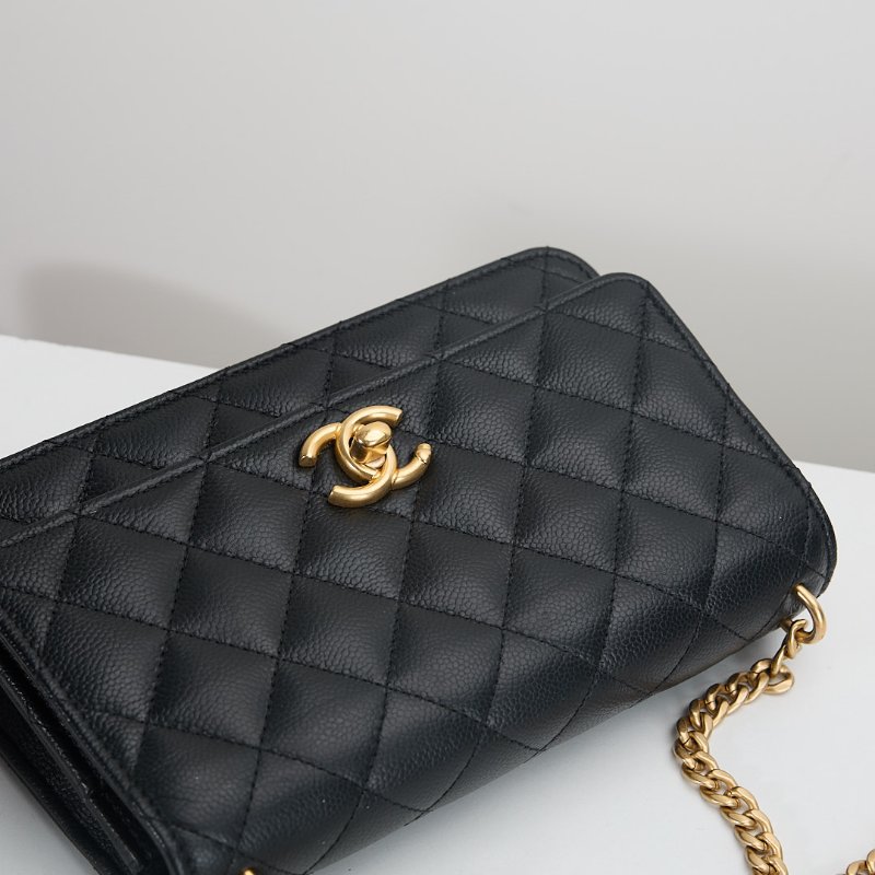 二手Chanel 24P愛心金球woc/黑金牛 芯片款-3