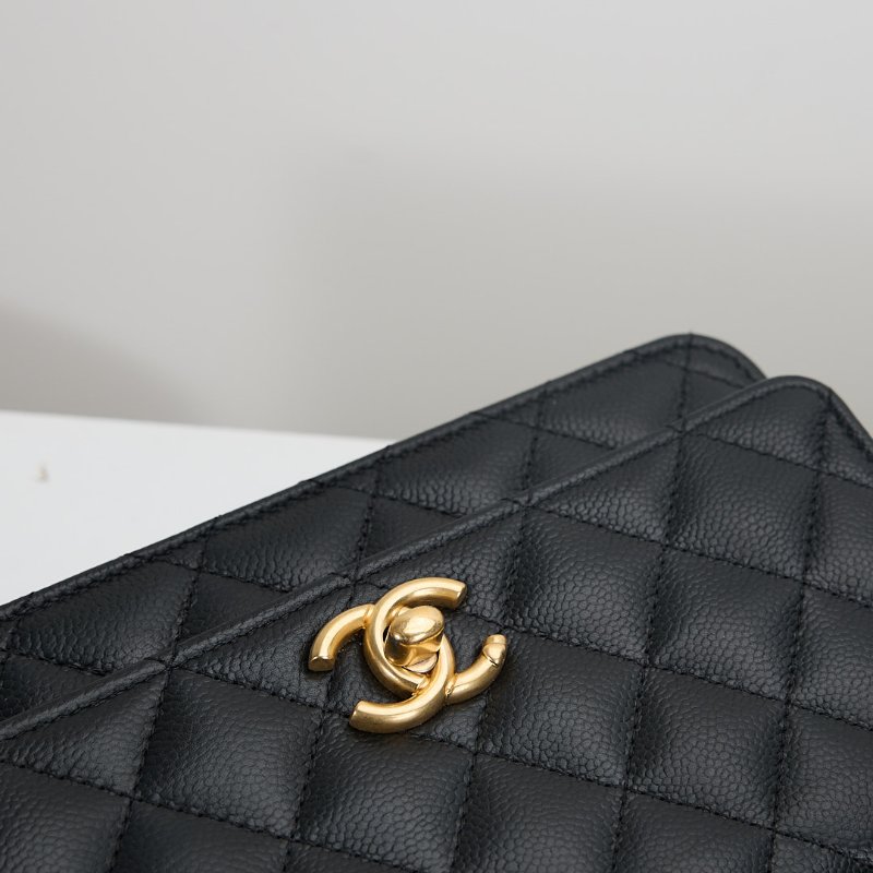 二手Chanel 24P愛心金球woc/黑金牛 芯片款-12