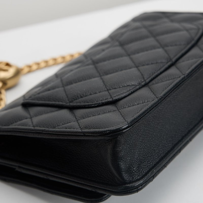 二手Chanel 24P愛心金球woc/黑金牛 芯片款-14