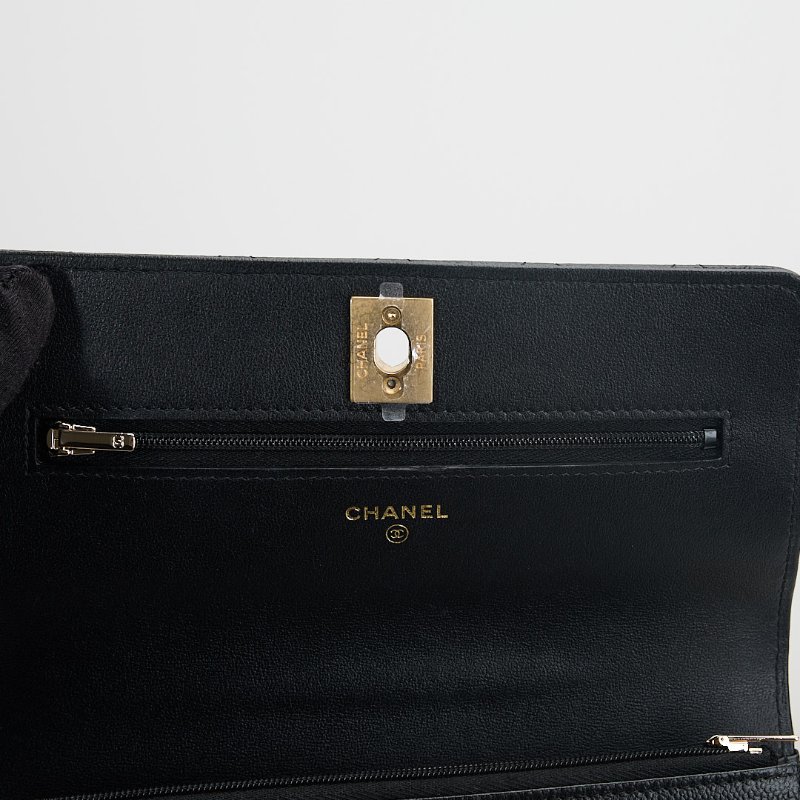 二手Chanel 24P愛心金球woc/黑金牛 芯片款-23