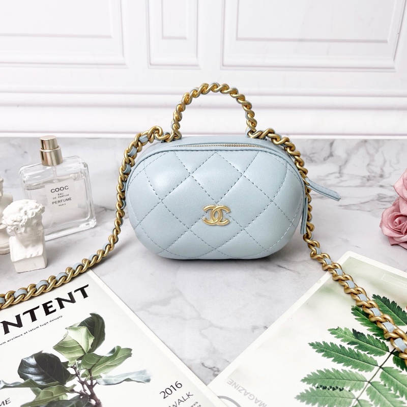 Chanel 22P天藍色膠囊包手提肩背包 9×13.5×8.5 99新配件塵袋-3