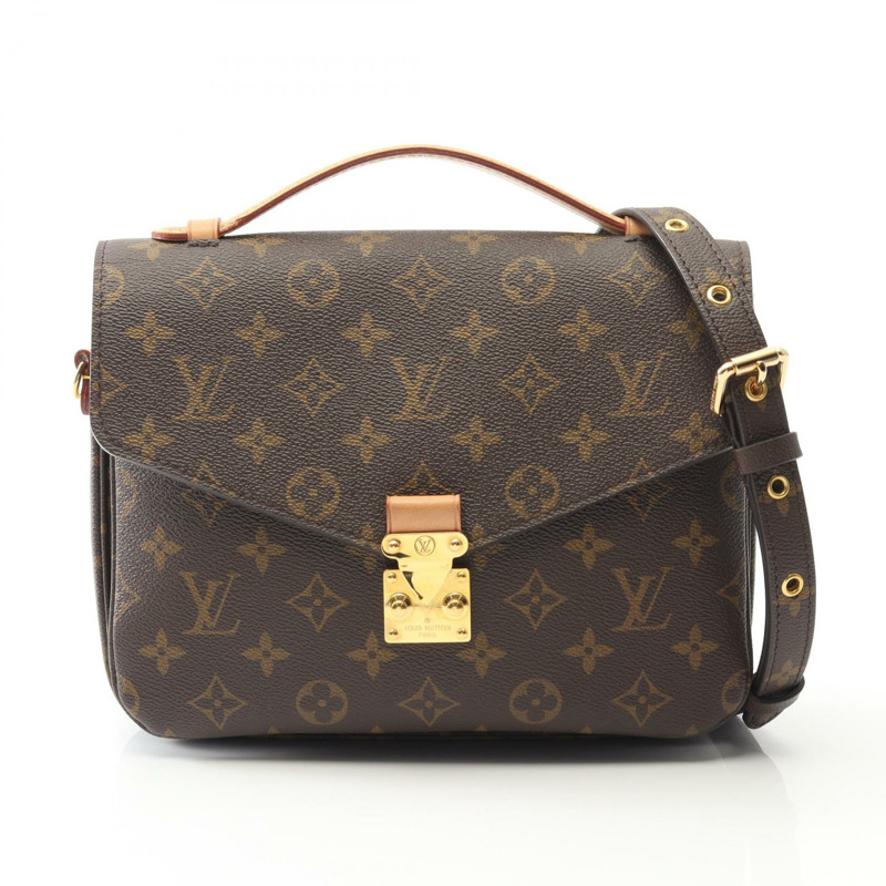 路易威登 Pochette Metis MM 斜背包 M44875 Monogram 棕色皮革-0
