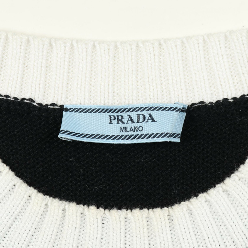 PRADA Logo Sweateater 針織棉黑白款 #40 二手女款-2