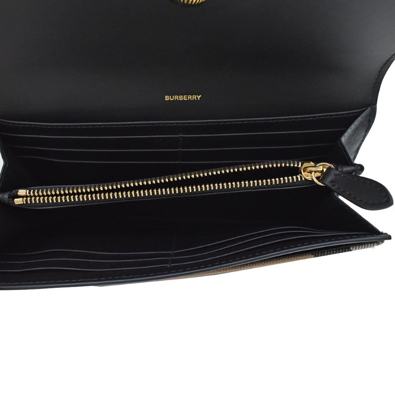 【門市全新現貨】 BURBERRY ChecK 格紋帆布掀蓋長夾(附原廠防塵袋)-2