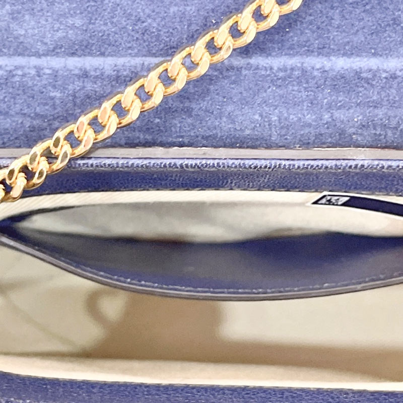 Chloe 藍色by lock蜥蜴壓紋手提肩背包17*15*4 98新配件塵袋-1