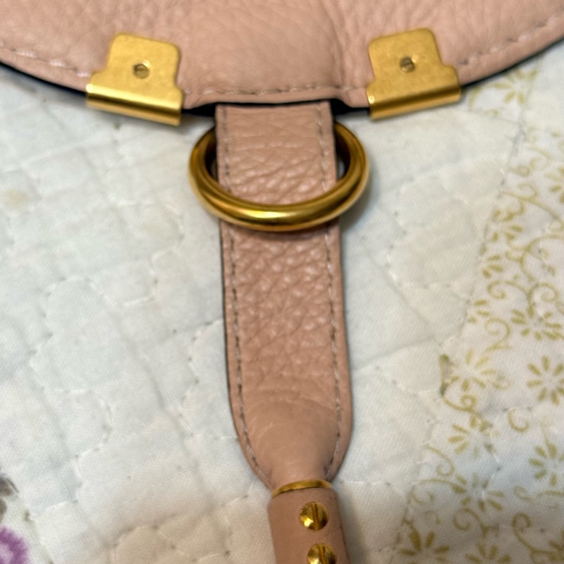 Chloe Marcie 牛皮掀蓋斜背鈴鼓包-裸色-17