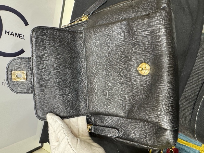 Chanel荔枝牛皮双肩包 卡 26开-11