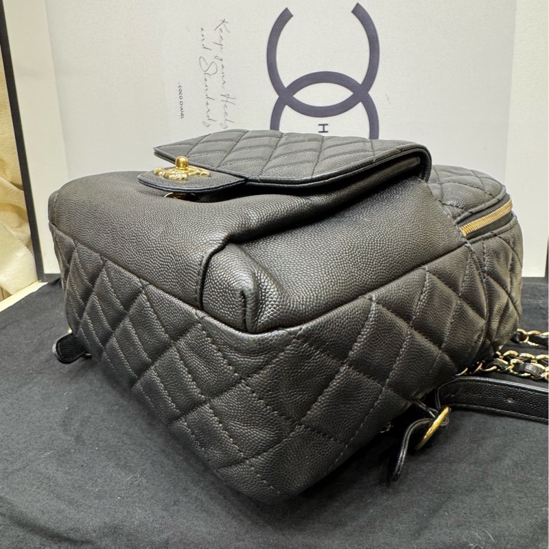 Chanel荔枝牛皮双肩包 卡 26开-18