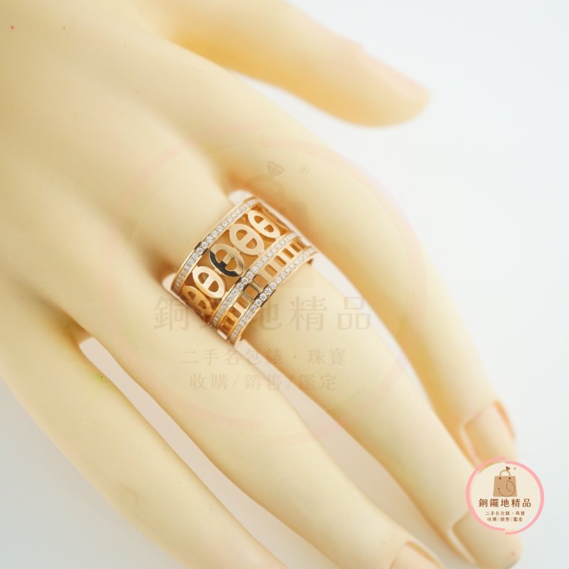 Hermes 愛馬仕 Chaine d'ancre Divine 玫瑰金鑲鑽戒指 鑽戒-2