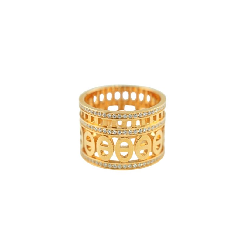 Hermes 愛馬仕 Chaine d'ancre Divine 玫瑰金鑲鑽戒指 鑽戒-4