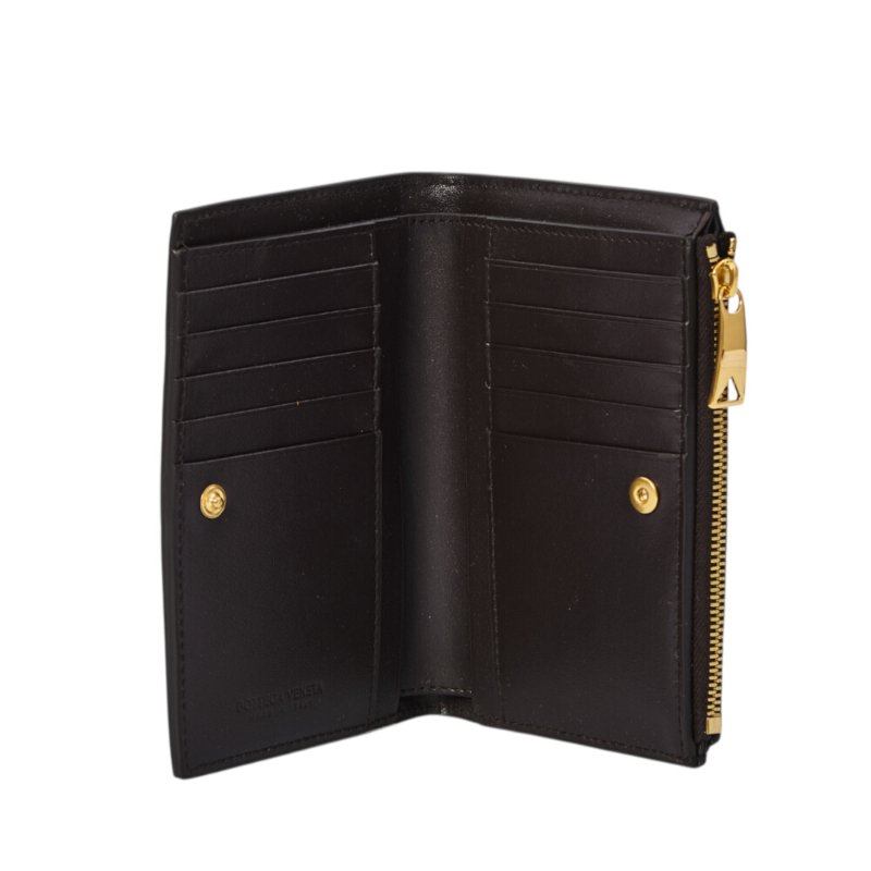 【BOTTEGA VENETA 寶緹嘉】BV Intrecciato Medium Bifold 牛皮 經典編織 短夾 卡夾 皮夾 黑色 749940-2