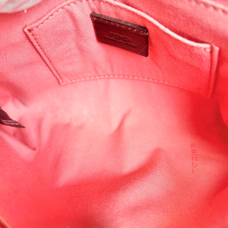 fendi 粉色牛皮肩背斜背包21×11×4 98新-1