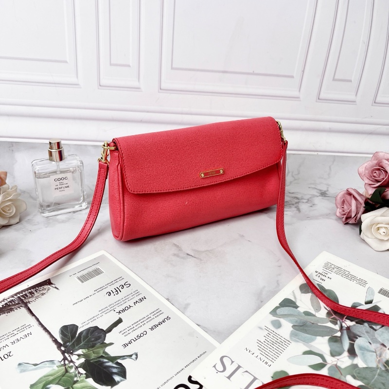 fendi 粉色牛皮肩背斜背包21×11×4 98新-2