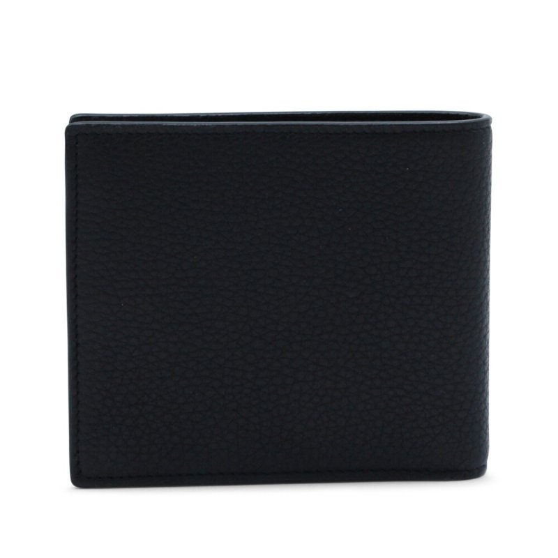 【YSL】SAINT LAURENT Tiny Cassandre East West Bifold 粒面皮革 卡夾 皮夾 短夾 黑色 金色 847954-4