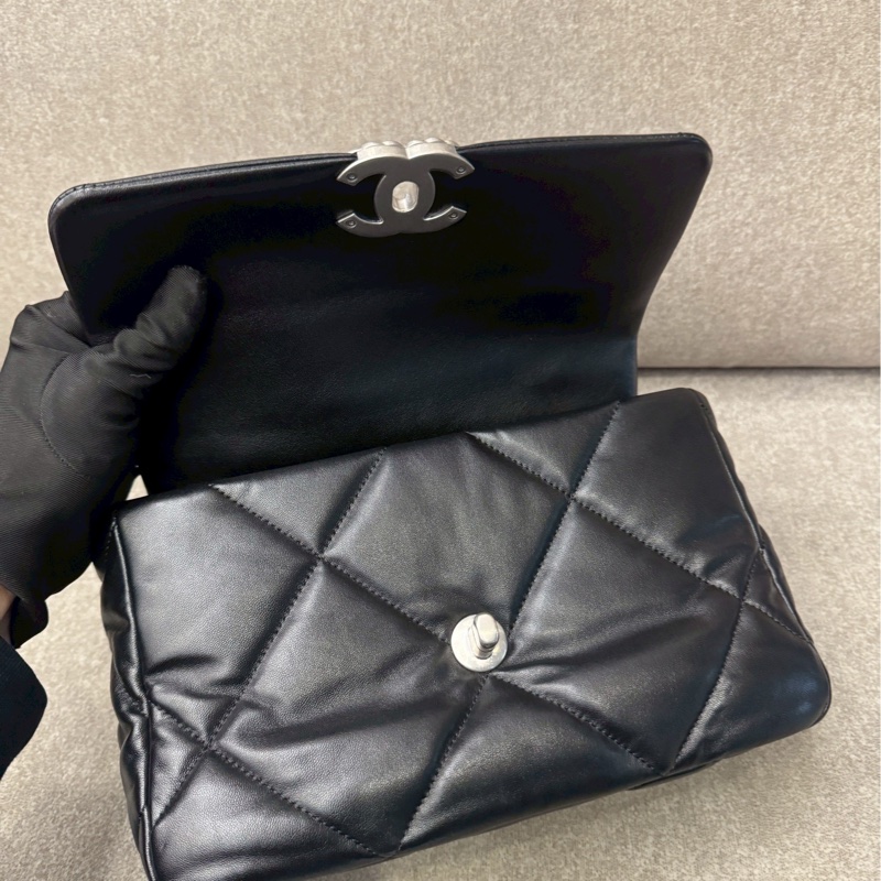 香奈兒19bag 黑銀-5