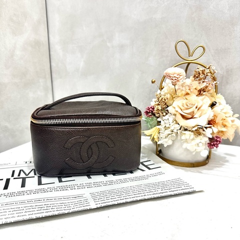 Chanel 手提包 化妝包 魚子醬 中古款 vingage 出清特價