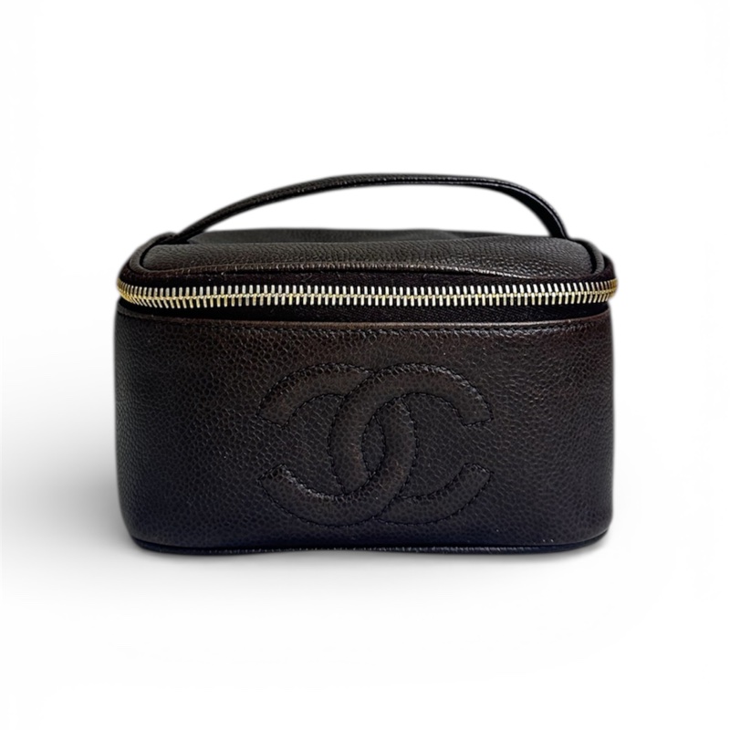 Chanel 手提包 化妝包 魚子醬 中古款 vingage 出清特價-5