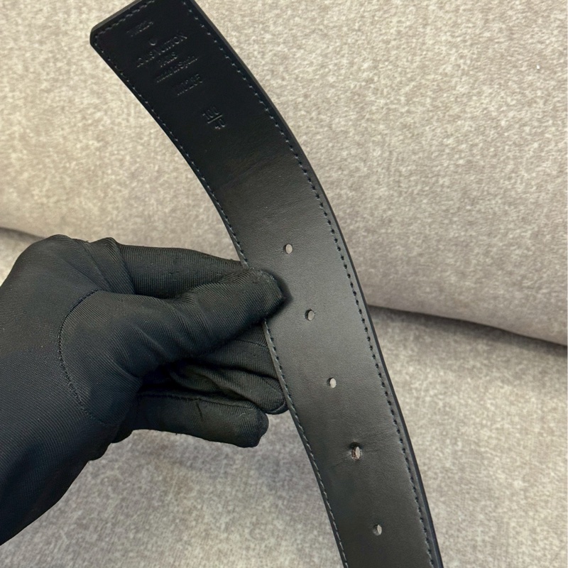 LV灰色老花皮帶-2