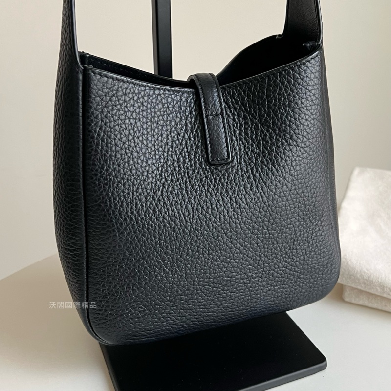 YSL mini hobo 迷你 腋下包/手提包 柔軟粒面皮革BABY手袋 (黑金配色)-2