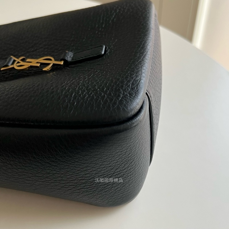 YSL mini hobo 迷你 腋下包/手提包 柔軟粒面皮革BABY手袋 (黑金配色)-9