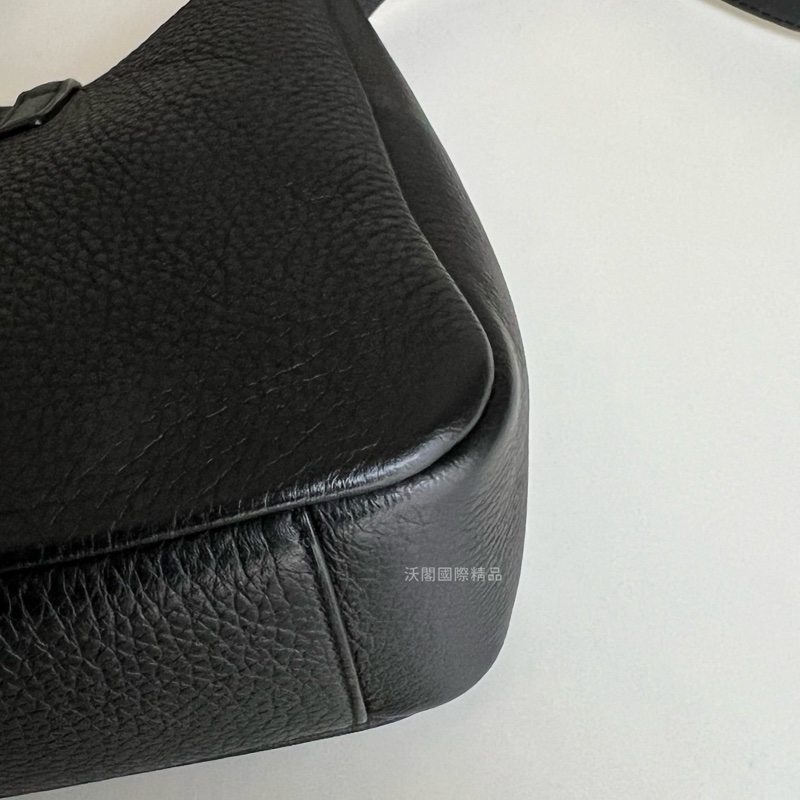 YSL mini hobo 迷你 腋下包/手提包 柔軟粒面皮革BABY手袋 (黑金配色)-11