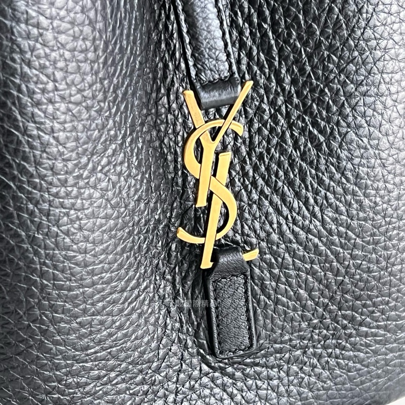 YSL mini hobo 迷你 腋下包/手提包 柔軟粒面皮革BABY手袋 (黑金配色)-15
