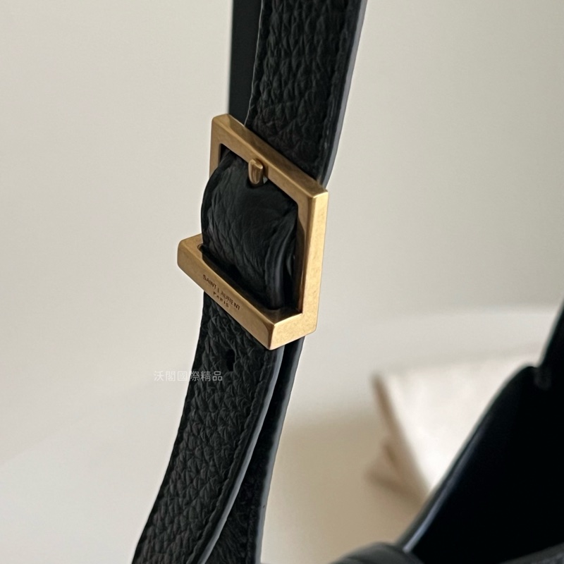 YSL mini hobo 迷你 腋下包/手提包 柔軟粒面皮革BABY手袋 (黑金配色)-17