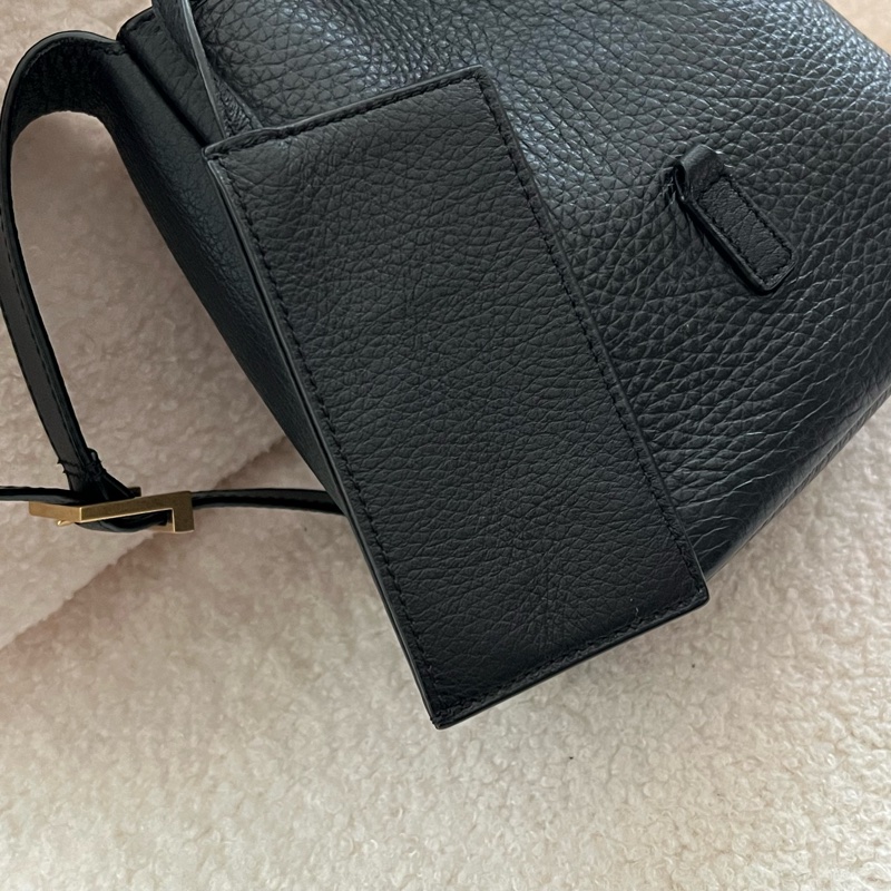 YSL mini hobo 迷你 腋下包/手提包 柔軟粒面皮革BABY手袋 (黑金配色)-26