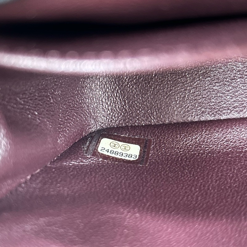 Chanel 黑色毛呢珍珠翻蓋CF大mini，尺寸約20*12，鐳射24開 附件塵袋、盒。-9