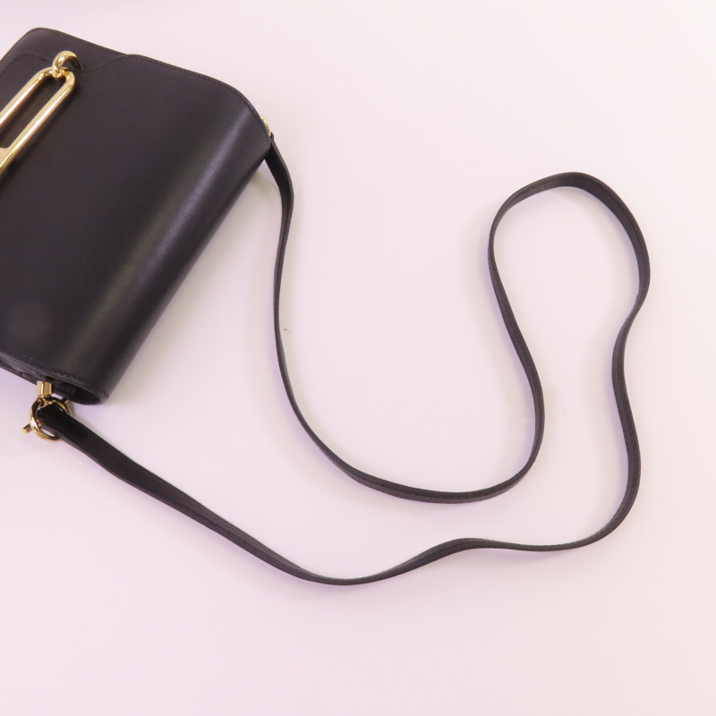 HERMES Allegro皮革Roulis Mini金扣肩背袋Noir-5