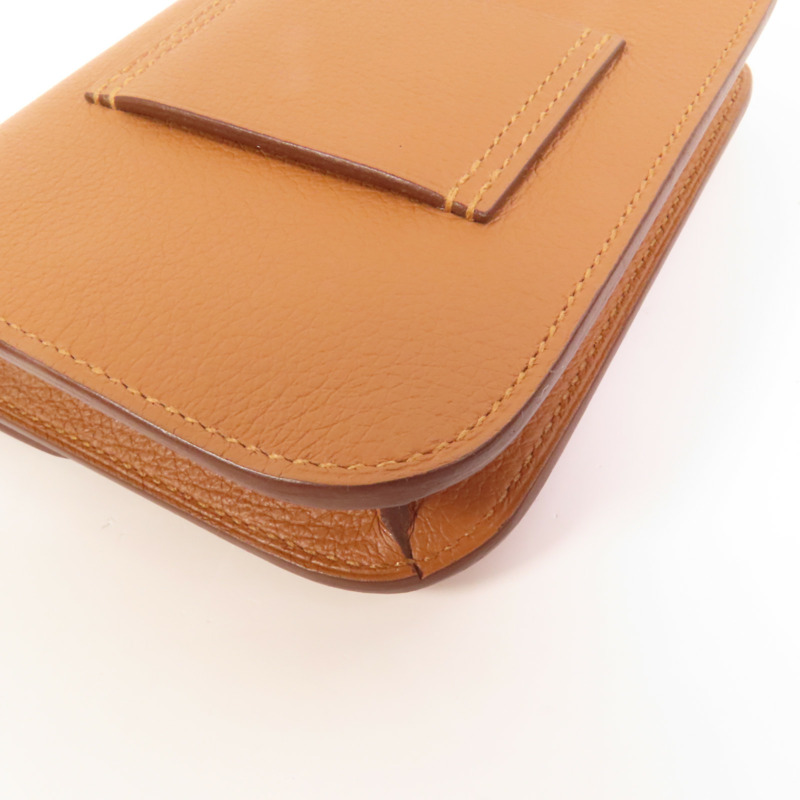 HERMES Evercolor皮革Constance Slim Bicolor金扣錢包Gold-15