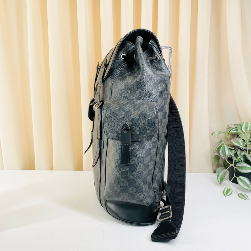 LV路易威登 石墨棋盤格Christopher後背包-1