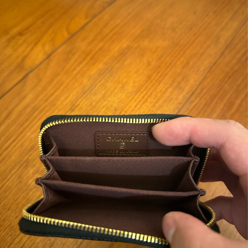 CHANEL 黑荔枝金雙Cㄇ拉零錢包-13