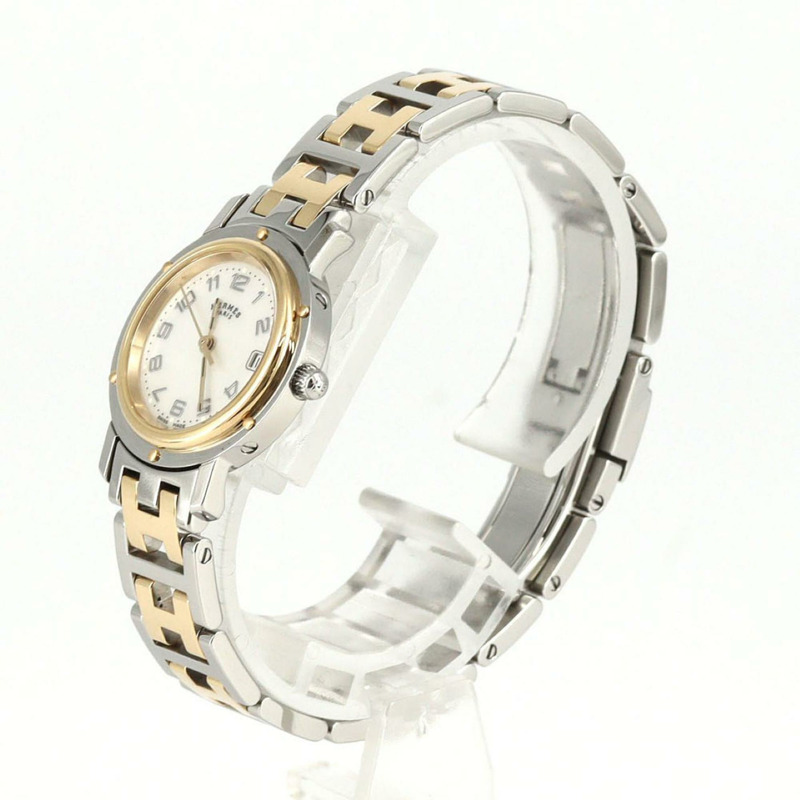 愛馬仕 Clipper Nacle 雙色 CL4.220 SSxGP 石英錶-1