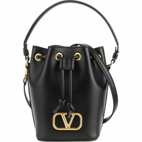 VALENTINO P0Z44 VNL 0NO 黑色 V 標誌迷你水桶包