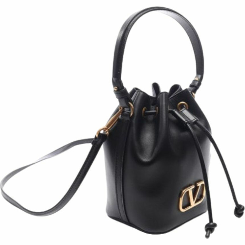 VALENTINO P0Z44 VNL 0NO 黑色 V 標誌迷你水桶包-3
