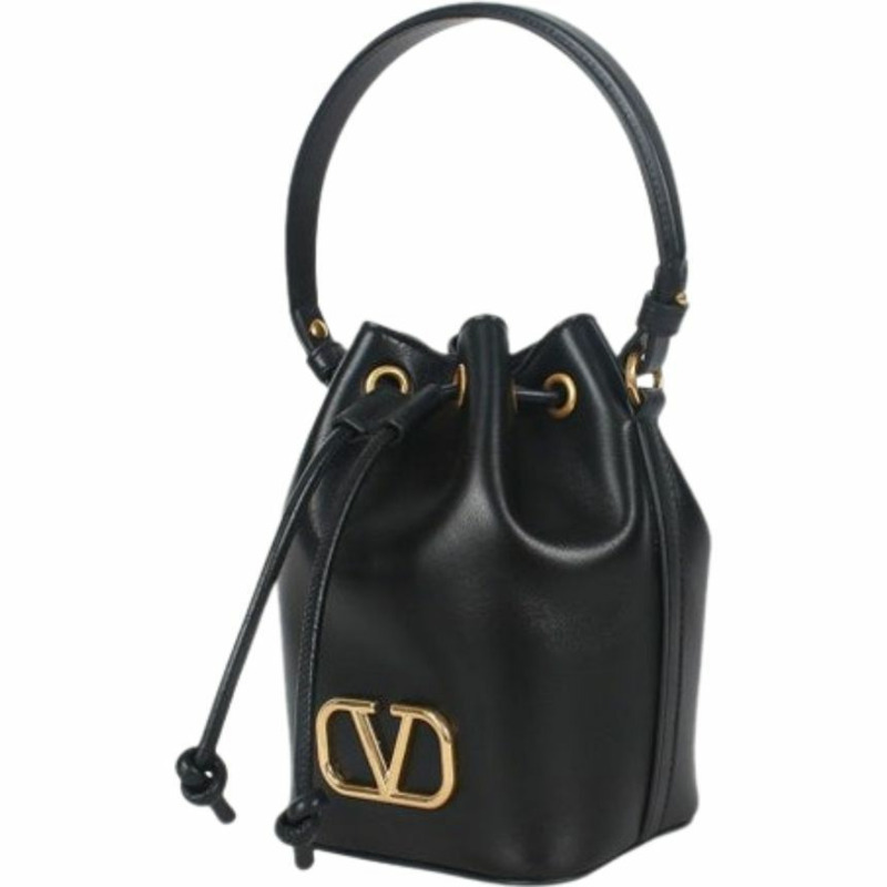VALENTINO P0Z44 VNL 0NO 黑色 V 標誌迷你水桶包-4