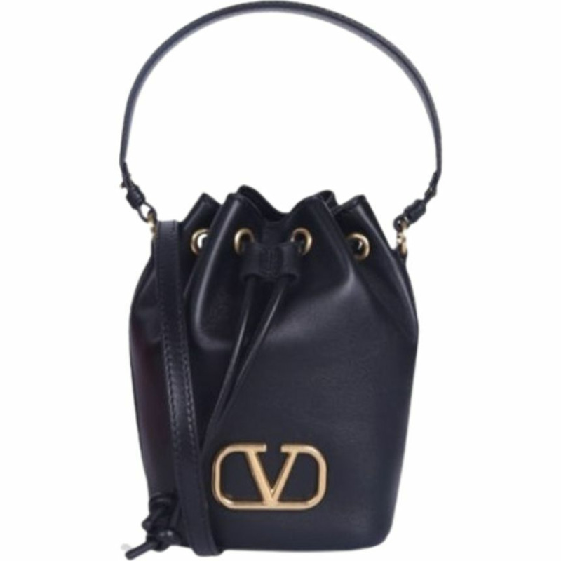 VALENTINO P0Z44 VNL 0NO 黑色 V 標誌迷你水桶包-7