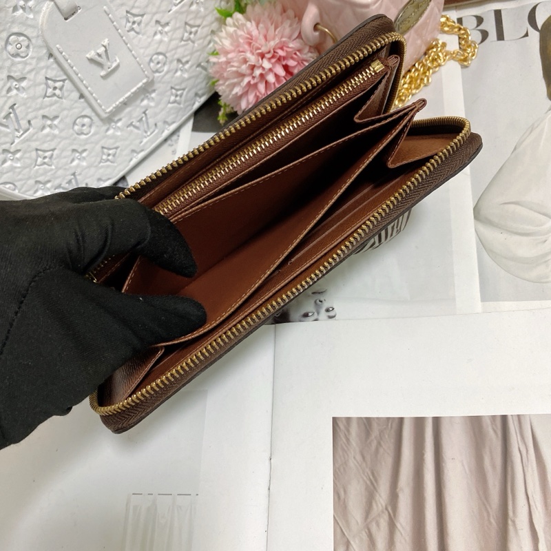LV M42616經典老花拉鍊長夾 🏅-10