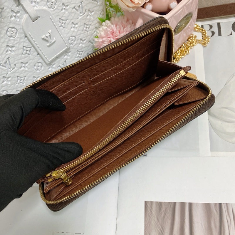 LV M42616經典老花拉鍊長夾 🏅-12