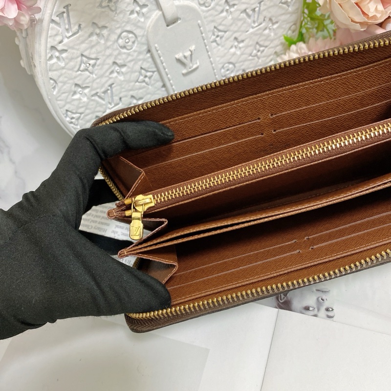 LV M42616經典老花拉鍊長夾 🏅-15