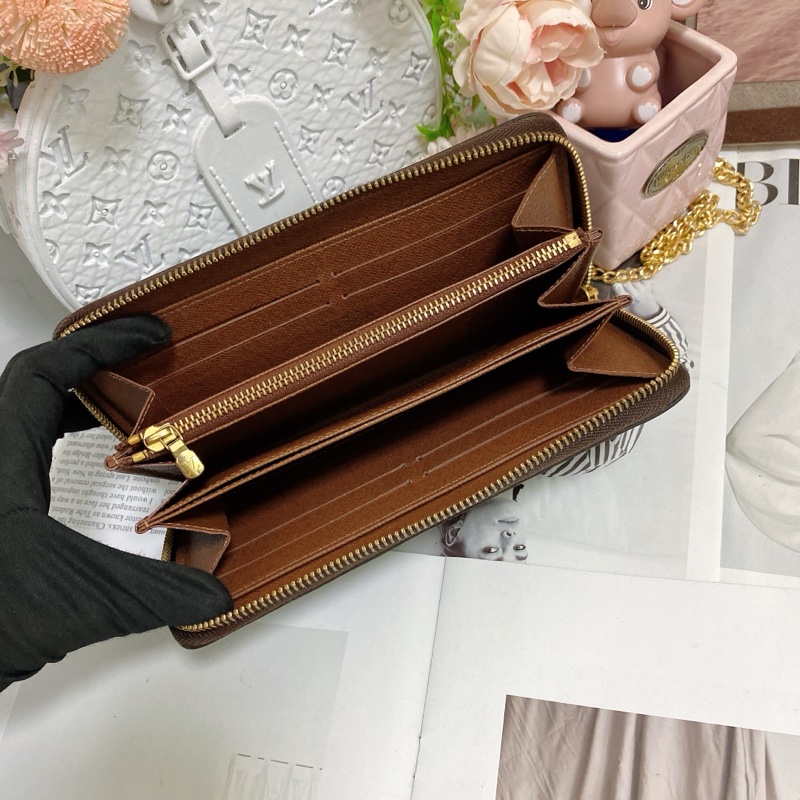 LV M42616經典老花拉鍊長夾 🏅-7