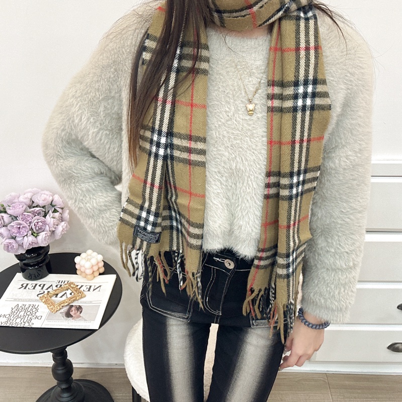 Burberry 圍巾 秋冬🍁中古 vintage 羊絨 特價出清-4