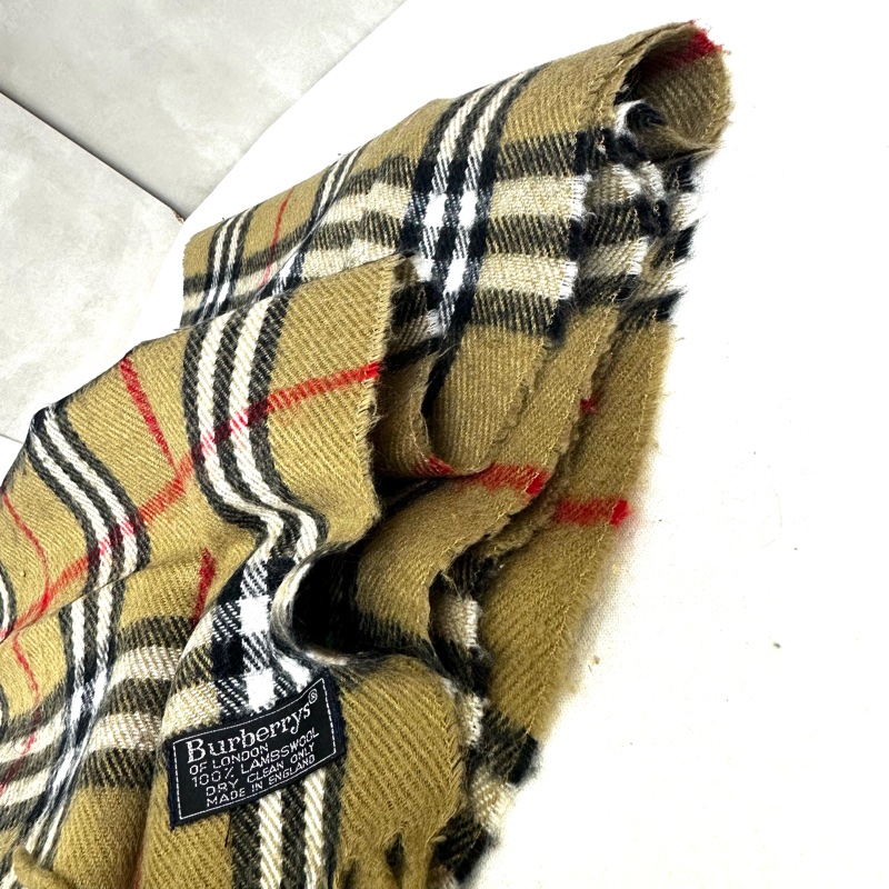 Burberry 圍巾 秋冬🍁中古 vintage 羊絨 特價出清-9