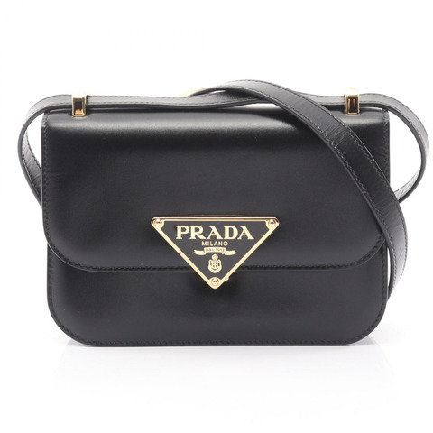 PRADA Emblem BOX CALF 斜背單肩包 1BD339MTO 黑色皮革二手女款