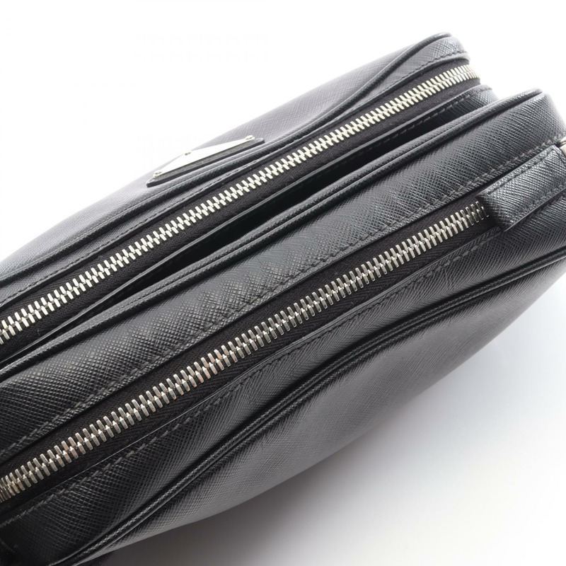 PRADA SAFFIANO TRAVEL 斜背單肩包,黑色真皮,二手男士款-4