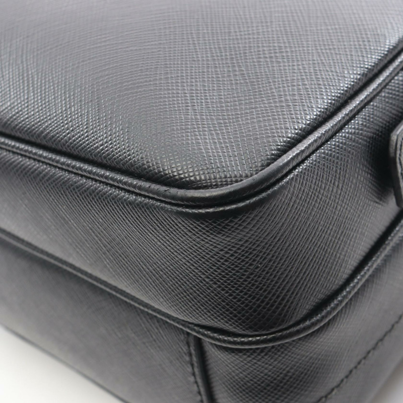 PRADA SAFFIANO TRAVEL 斜背單肩包,黑色真皮,二手男士款-5